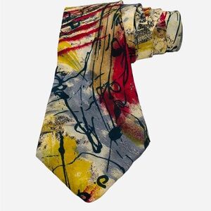VTG Gianmarco Lotti Silk Necktie Made in Italy Handmade Colorful Tie Gian Marco